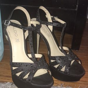 ALDO Black Jeweled High Heels